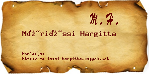 Máriássi Hargitta névjegykártya